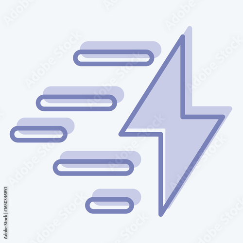 Icon Fast Charging. related to Charging symbol. two tone style. design editable