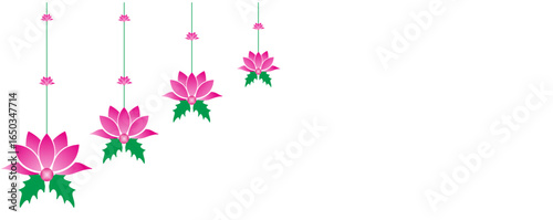 Illustration of lotus flower and leaf decoration for Ganpati in Indonesia and other countries
