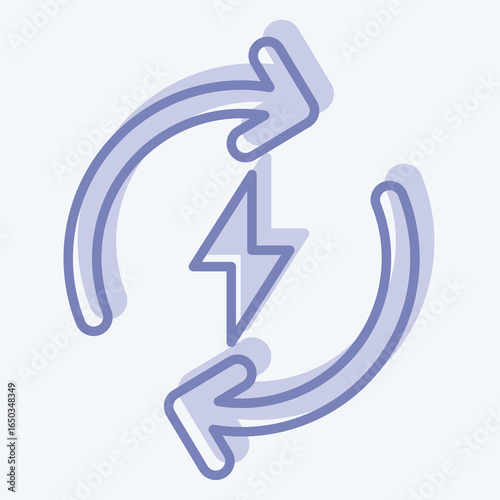 Icon Recharge. related to Charging symbol. two tone style. design editable