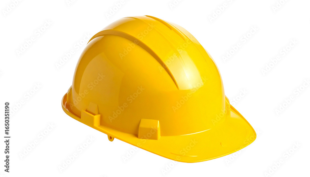 Fototapeta premium Yellow construction hard hat, helmet, isolated on transparent background