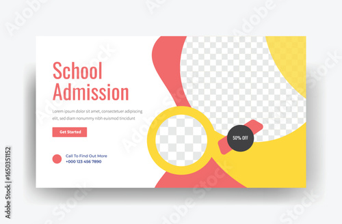 Kids School Admission YouTube thumbnail & video thumbnail template design, web banner, template, cover 