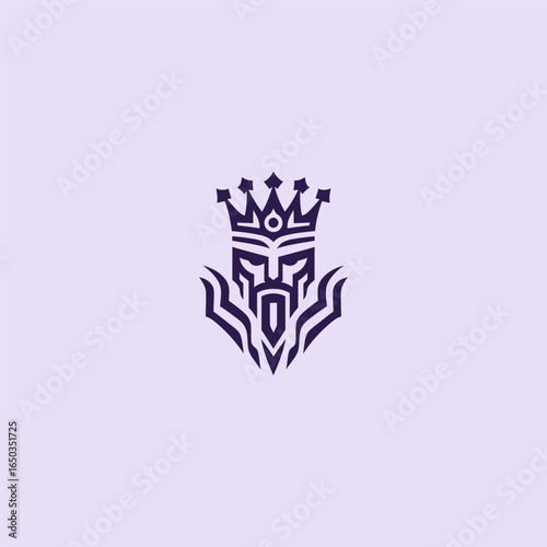 Abstract king logo in bold and modern minimalist style.