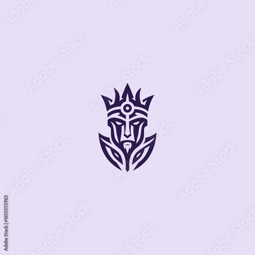 Abstract king logo in bold and modern minimalist style.