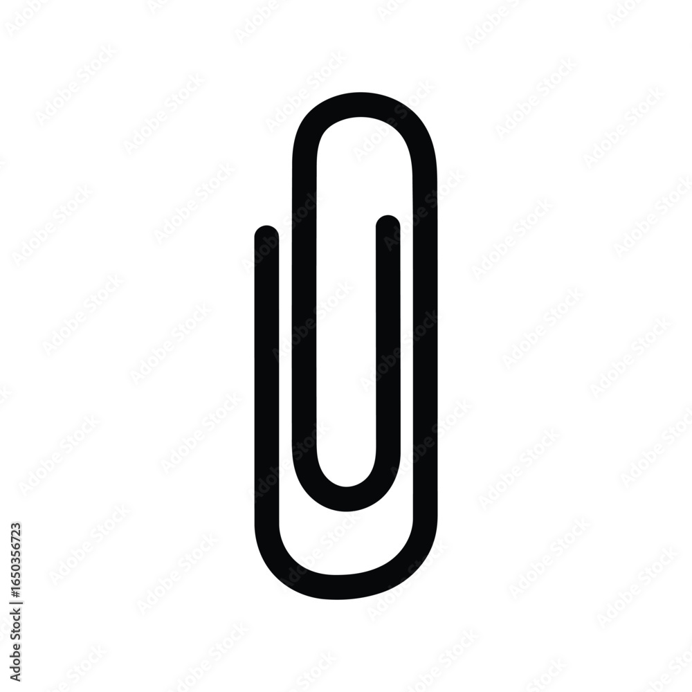 Black paperclip icon vector illustration office supplies stationery document fastener isolated eps graphic Black paperclip icon vector illustration office supplies stationery document fastener isolated eps graphic