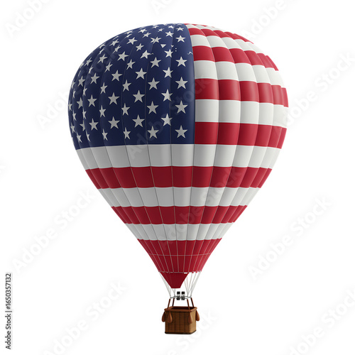 American Flag Hot Air Balloon: Patriotic Travel & Adventure Graphic