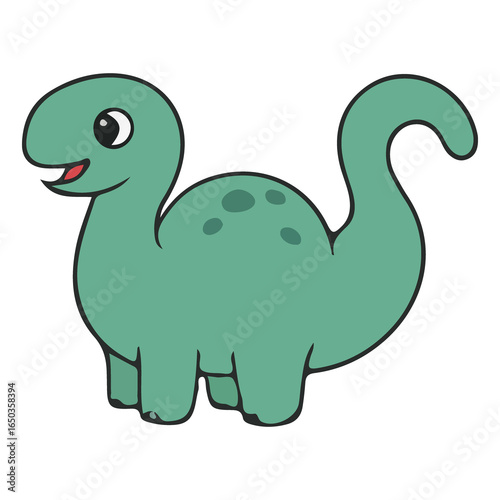 Cute and Adorable Cartoon Dinosaur Icon and Sticker, Cute dinosaur design, Prehistoric dinosaur