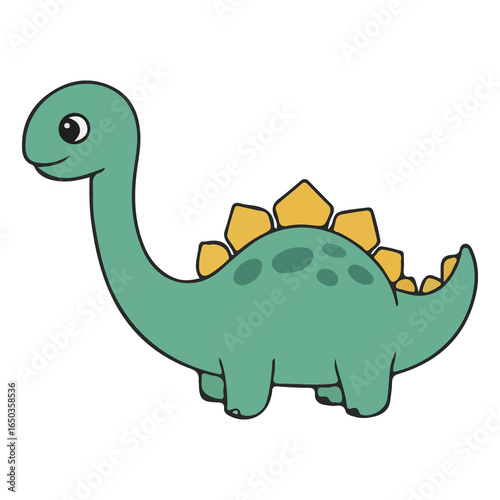 Cute and Adorable Cartoon Dinosaur Icon and Sticker, Cute dinosaur design, Prehistoric dinosaur