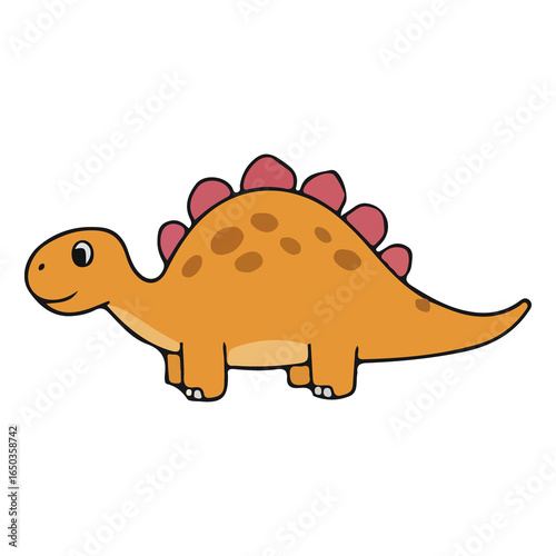 Cute and Adorable Cartoon Dinosaur Icon and Sticker, Cute dinosaur design, Prehistoric dinosaur
