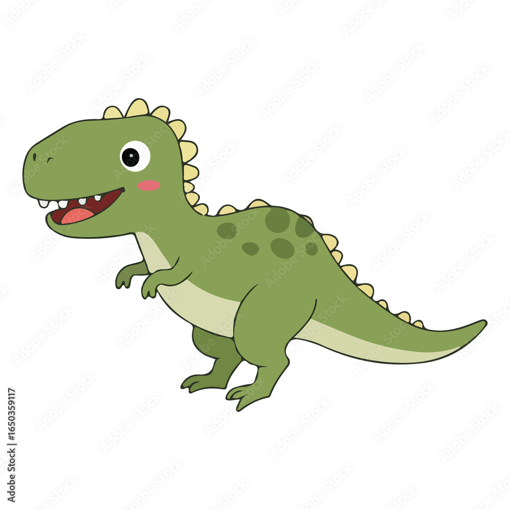 Fototapeta premium Cute and Adorable Cartoon Dinosaur Icon and Sticker, Cute dinosaur design, Prehistoric dinosaur