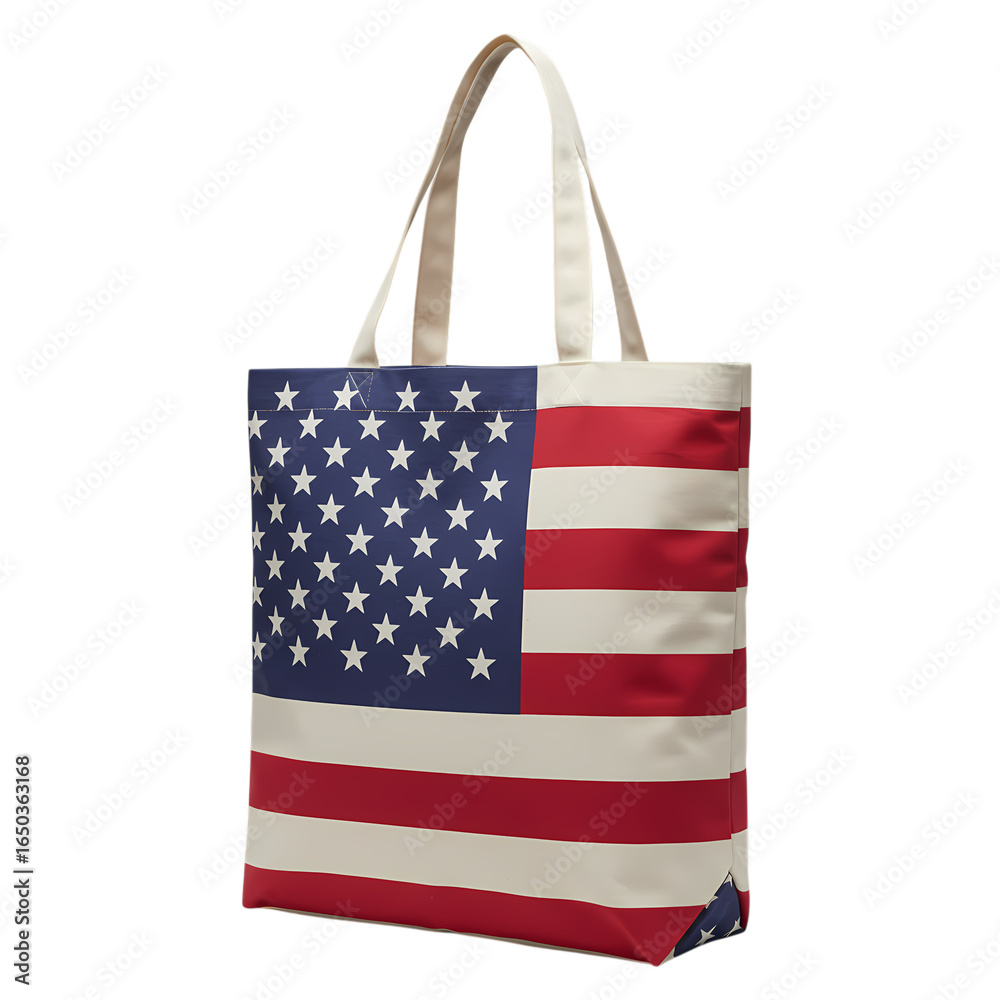 Obraz premium American Flag Tote Bag: Canvas Shopping Bag with Patriotic Design