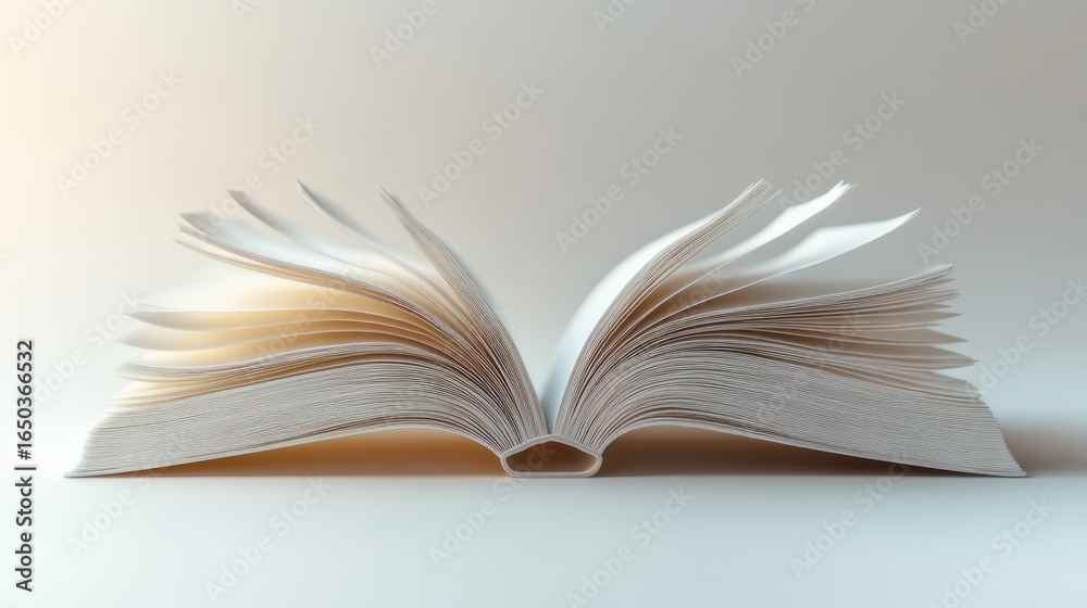 Fototapeta premium Open Book on Light Background