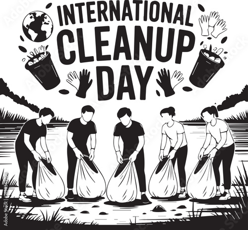 People cleaning up the environment for international cleanup day