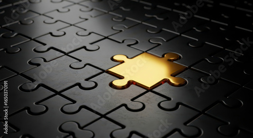 Discovering the unique gold puzzle piece among the dark pieces