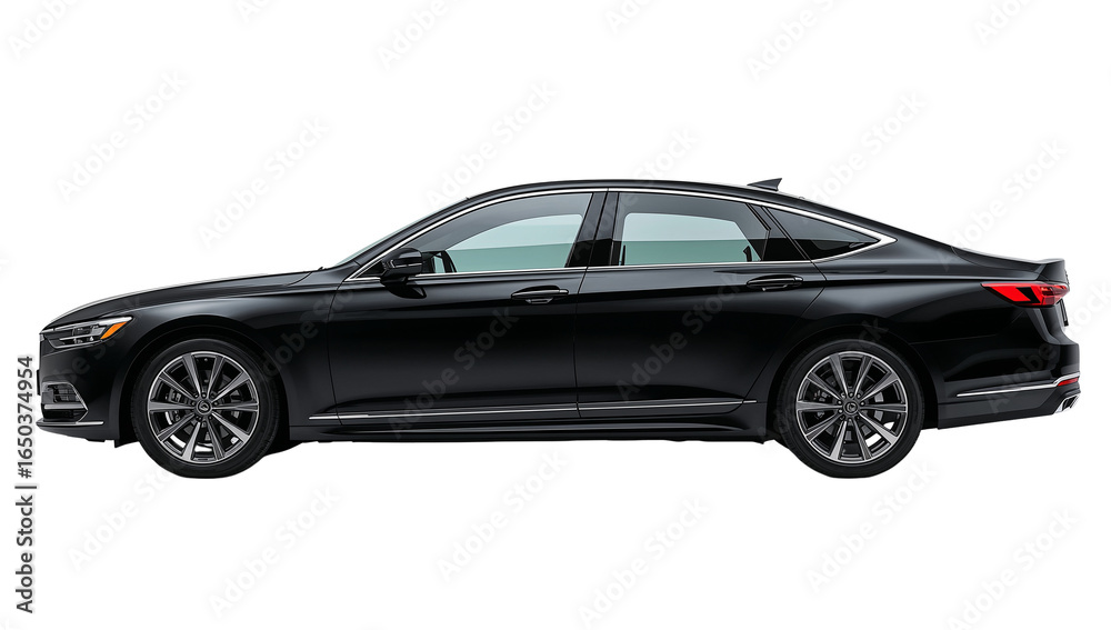 Fototapeta premium Sleek modern sedan in luxurious obsidian finish, radiating power and sophistication, an automotive