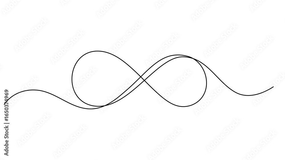 animation continuous drawing of infinity with one line, Infinity sign ...