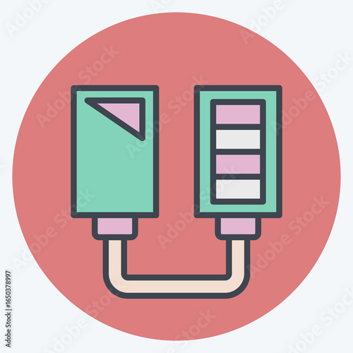 Icon Solar Power Charger. related to Charging symbol. color mate style. design editable