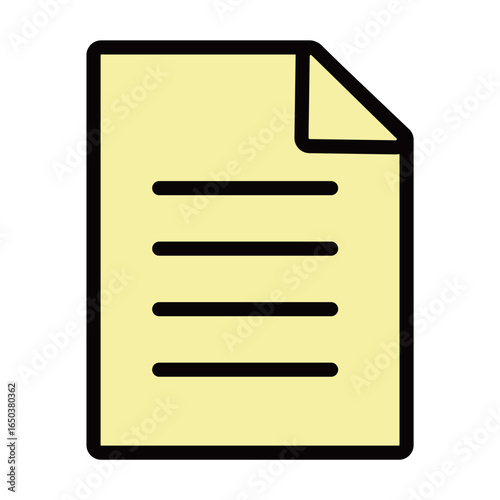 書類　アイコン　シンプル　黄色