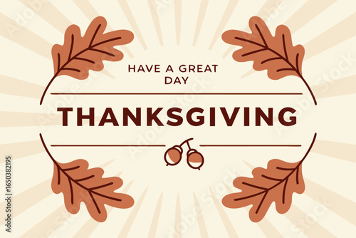 Celebrate Thanksgiving with warm autumn leaves and festive greetings for a joyous holiday season