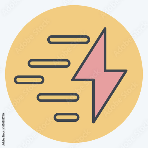 Icon Fast Charging. related to Charging symbol. color mate style. design editable