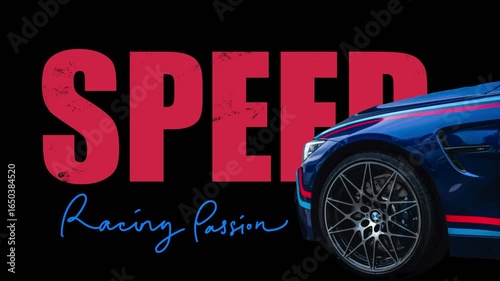 Speed Racing Passion Animated Text with Sports Car | Motion Graphics for Racing Ads, Motorsport Promo, and Fast Car Commercial