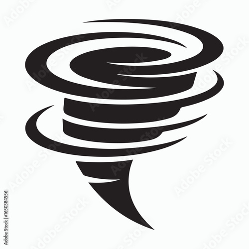 Flat Tornado Icon for Disaster and Nature Illustration