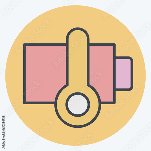 Icon Battery Heat. related to Charging symbol. color mate style. design editable