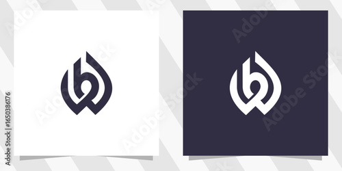 letter wb bw logo design