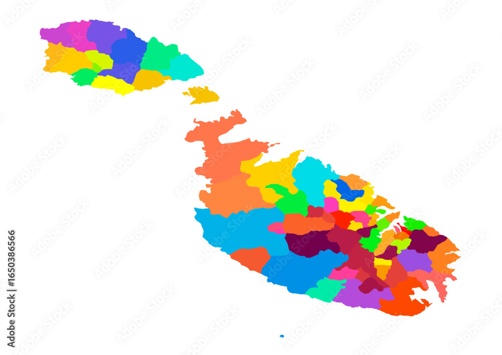 Fototapeta Malta Map Color Edition – Vibrant Island Vector for Tourism, Travel Posters, and Wall Decor
