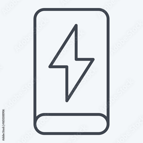 Icon Power Bank. related to Charging symbol. line style. design editable