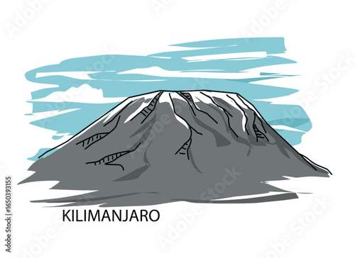 Mount kilimanjaro majestic view illustration.eps