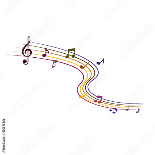 秋に流れる音楽のイメージ（水彩風）