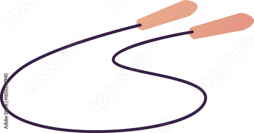 Skipping rope, cartoon jumping rope tool, vector flat sport equipment for exercise, workout, healthy lifestyle