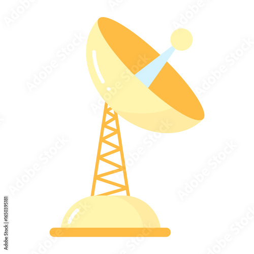 Satellite Dish for Telecommunications and Broadcasting Illustration