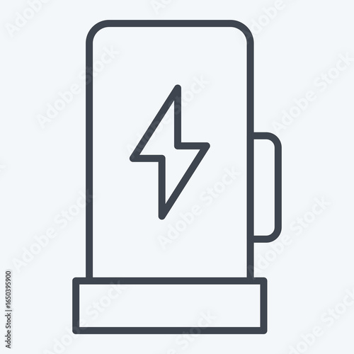 Icon Charging Station. related to Charging symbol. line style. design editable