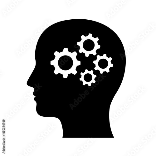 Human Mind Gears Conceptual Illustration of Intelligence and Problem Solving