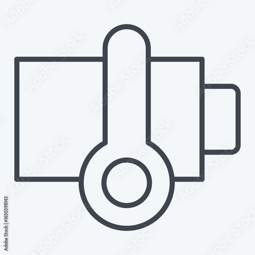 Icon Battery Heat. related to Charging symbol. line style. design editable