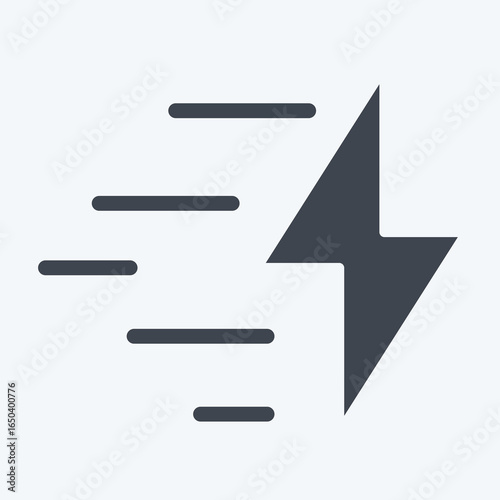 Icon Fast Charging. related to Charging symbol. glyph style. design editable