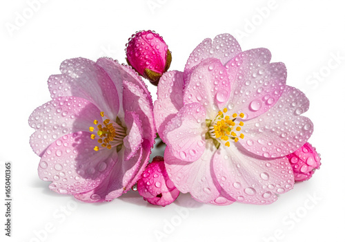 bouquet of pink roses with water drops