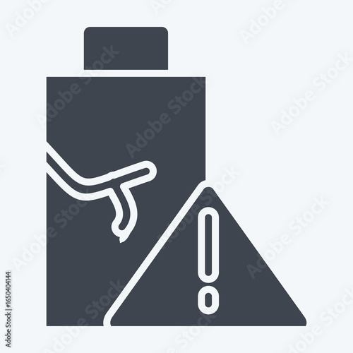 Icon Damaged Energy. related to Charging symbol. glyph style. design editable