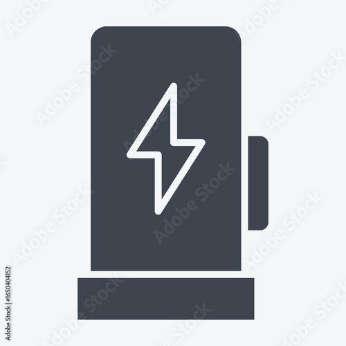 Icon Charging Station. related to Charging symbol. glyph style. design editable