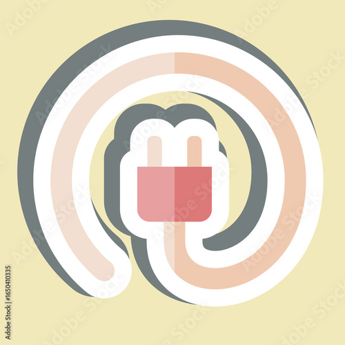 Sticker Plug. related to Charging symbol. design editable