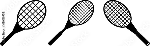 Tennis racket set, a Set of tennis rackets, tennis racket collection, Vector of tennis racket, tennis racket silhouette, tennis racket isolated on white background