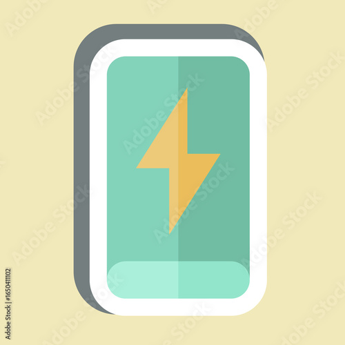 Sticker Power Bank. related to Charging symbol. design editable