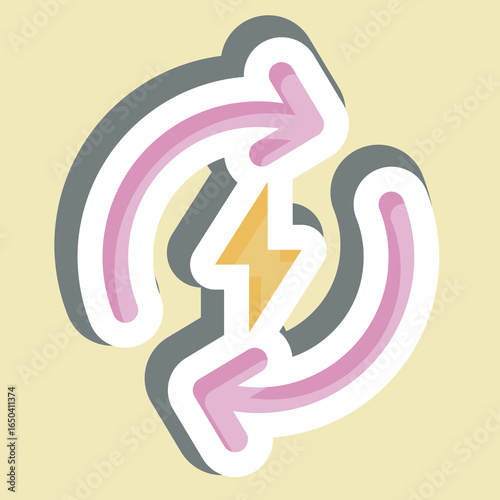Sticker Recharge. related to Charging symbol. design editable