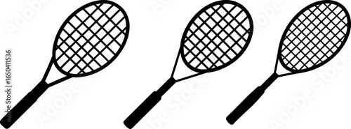 Tennis racket set, a Set of tennis rackets, tennis racket collection, Vector of tennis racket, tennis racket silhouette, tennis racket isolated on white background