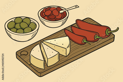 Gazpacho soup in a ceramic bowl fresh vegetables .svg