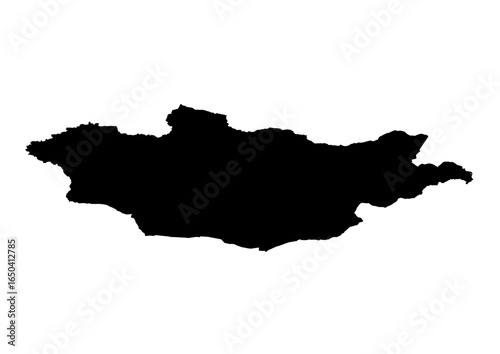 Mongolia Map Black Edition – Minimalist Asia Country Vector for Posters, Travel Decor, and Wall Art