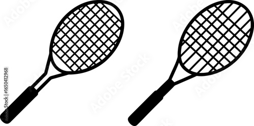 Tennis racket set, a Set of tennis rackets, tennis racket collection, Vector of tennis racket, tennis racket silhouette, tennis racket isolated on white background