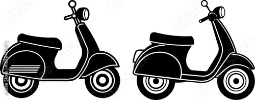 Scooter set, a Set of scooters, scooter collection, Vector of scooter, scooter silhouette, scooter isolated on white background