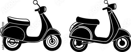 Scooter set, a Set of scooters, scooter collection, Vector of scooter, scooter silhouette, scooter isolated on white background